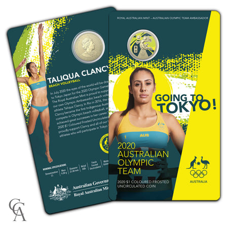 2020 $1 Australian Olympic Team Ambassador - Taliqua Clancy Coloured Frosted Uncirculated Coin