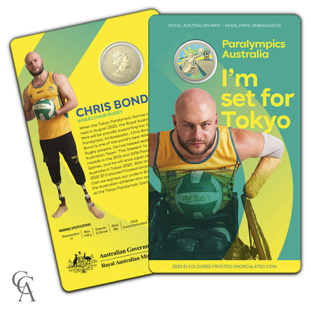 2020 $1 Australian Paralympic Team Ambassador - Chris Bond Coloured Frosted Uncirculated Coin