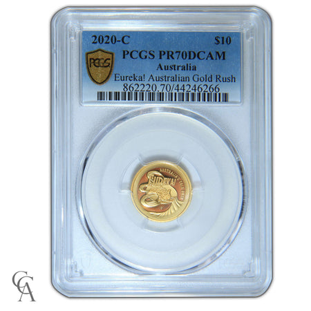 2020 $10 'C' Mintmark Gold Proof Coin - Eureka! Australia's Gold Rush