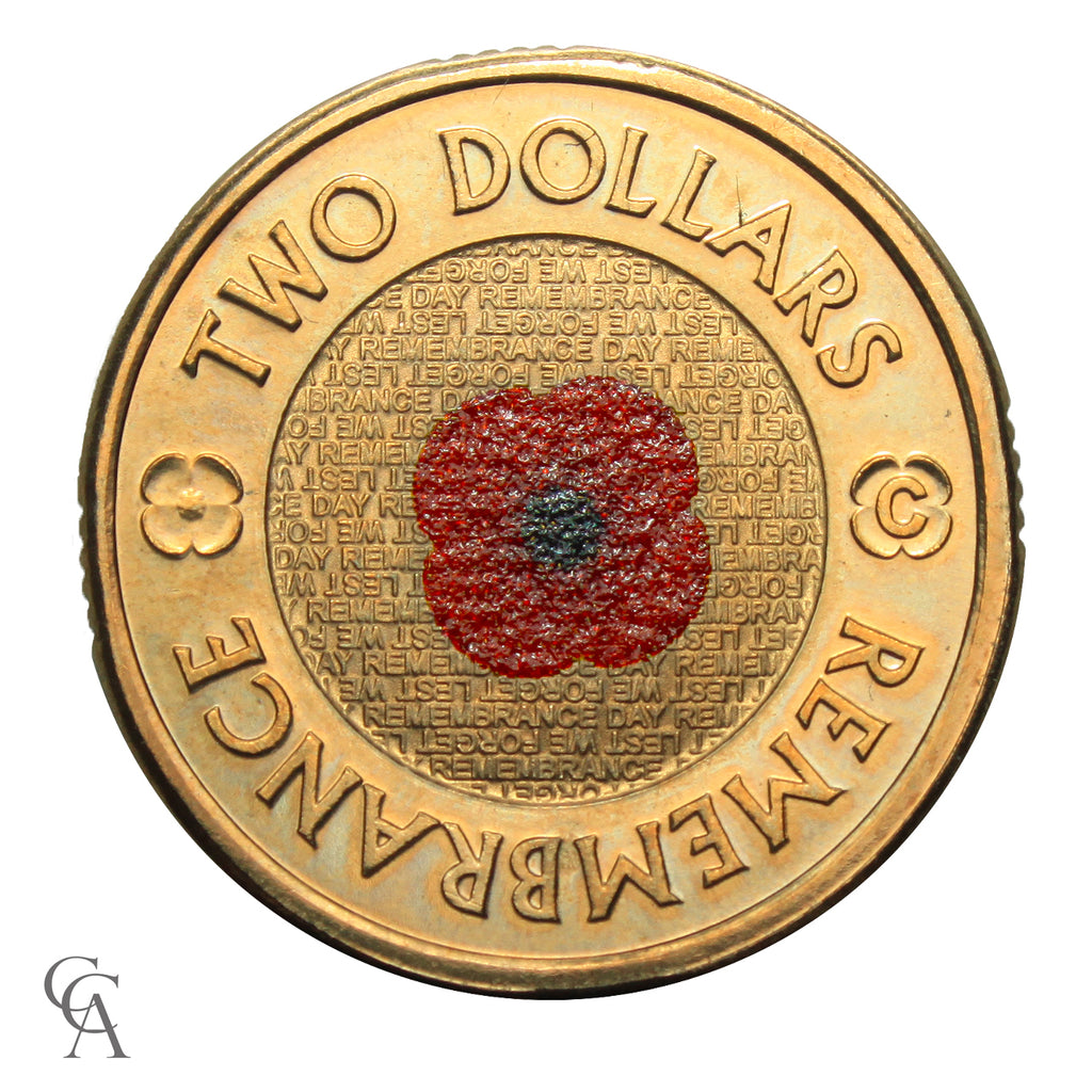 2012 Remembrance Day Red Poppy 'C' Mintmark $2 Coin