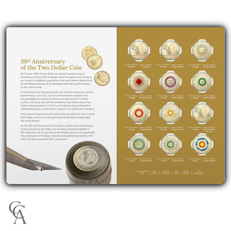 2018 30th Anniversary of the $2 Dollar 12 Coin Folder